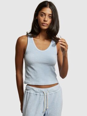 PerfectWhiteTee Cruise Terry Tank Top - Sky Blue - XL - NWT - Retail $88